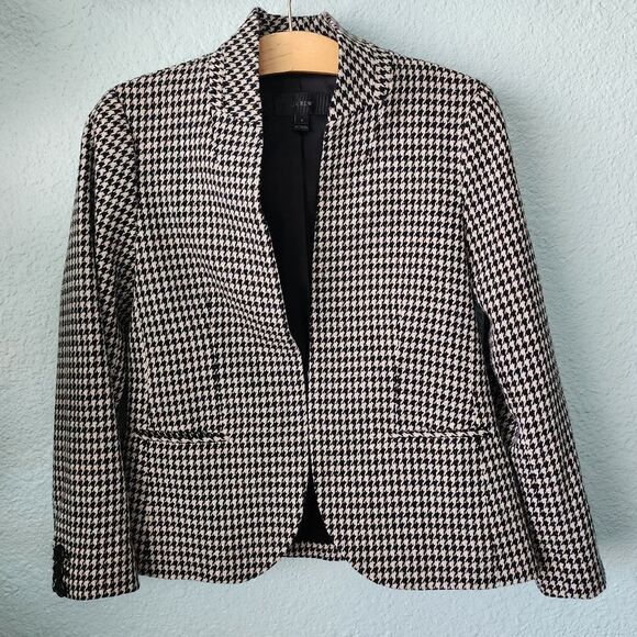 J crew wool blend plaid hook front closure blazer - Picture 1 of 11